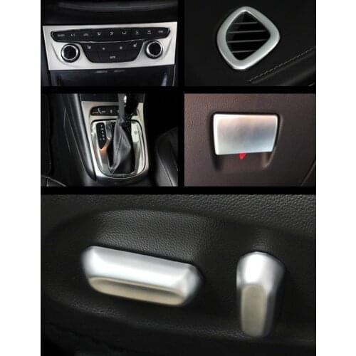 For Opel Astra K 2015-2019 Silver Interior Gear Box Upper Air Outlet Vent Seat Switch Buttons Glove Handle Panel Cover Trim Kit
