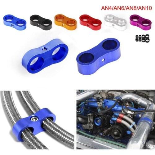 Double Hole Tubing Clamp Car Spark Plug Electrical Wire Separator Line Ignition Cable Clip Auto AN4 AN6 AN8 AN10 Accesssories