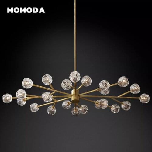 Ball Boule De Crystal Chandeliers Modern Vintage LED Metal Pendant Lighting Fixture Decoration Bedroom Living Room Lamps Lustre