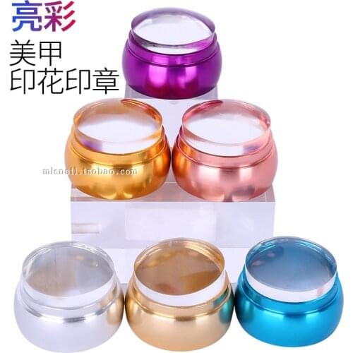 Nail stamping tool/Silicon Jelly Stamper Metal Transparent Manicure Seal Transfer Tool Printing Head Multi-Color Handle /Scraper