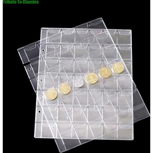 20/30/42 Pockets Classic Plastic Coin Holder Sheet Storage Collection Money Album Case