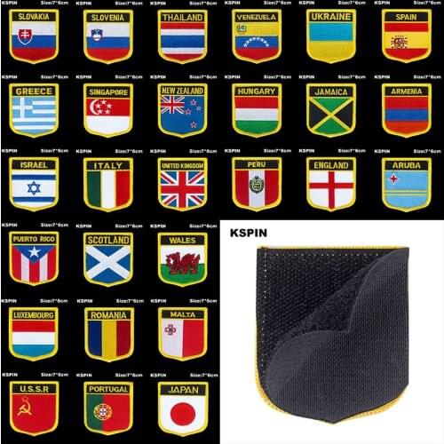 Hook Loop FLag Patch Embroidered Armband Stickers 3D Tactical Badge for Cloth Backpack Airsoft Patches