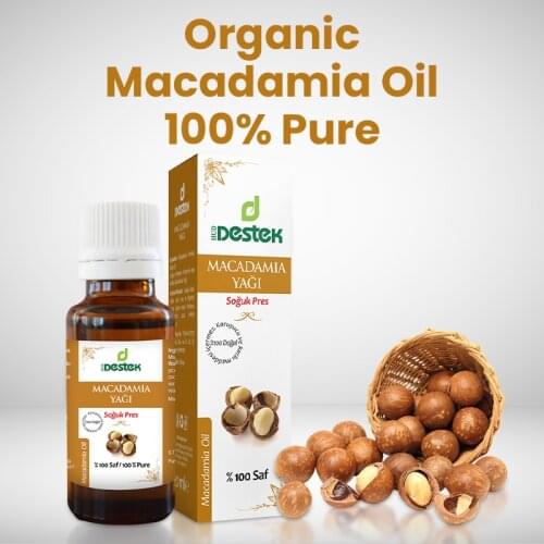 Macadamia Oil 100% Pure Organic 20 ml Turkish Seed Plant Oils Essential Oils Natural Oils Aromatherapy Oils Natural Vegan Herbal Health Beauty Skin Care Body Care Skin Care Hair Care Body Care