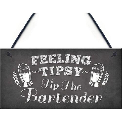 Meijiafei Funny Bar Sign For Landlord Hanging Plaque Man Cave Bar Pub Garden Sign Alcohol Gift 10" x 5"