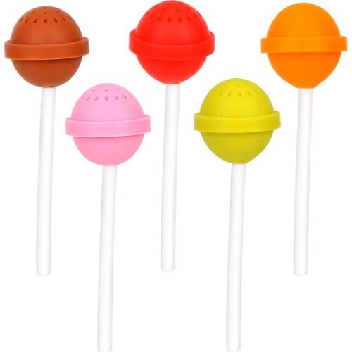 Cute Kitchen Tools Tea Strainer Lollipop Shape Silicone Tea Infuser Empty Tea Bag Filter Teaware
