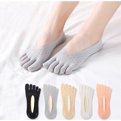 Fashion Thin Sock Slippers Women Invisible Silicone Anti-skid Five Finger Socks Silicone Non-slip Five-finger Socks