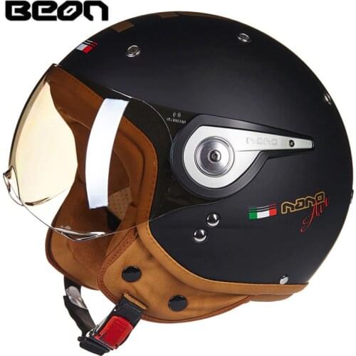 BEON B110 motorcycle helmet beon 3/4 open face motorbike casco capacete jet vintage retro scooter helmets ECE Certification