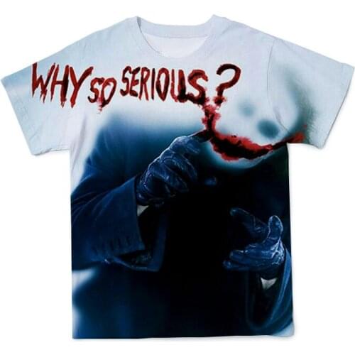 2021 New Mens Summer Leisure 3D Horror Digital Printing Clown Jack O-Neck Breathable Short Sleeve T-Shirt And Top