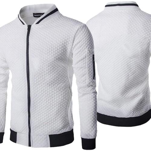 2021 Autumn Winter Casual Mens Stand Collar Zipper Sportswear Jacket Patchwork Style Coat Long Sleeve Male Coats Bomber jackets