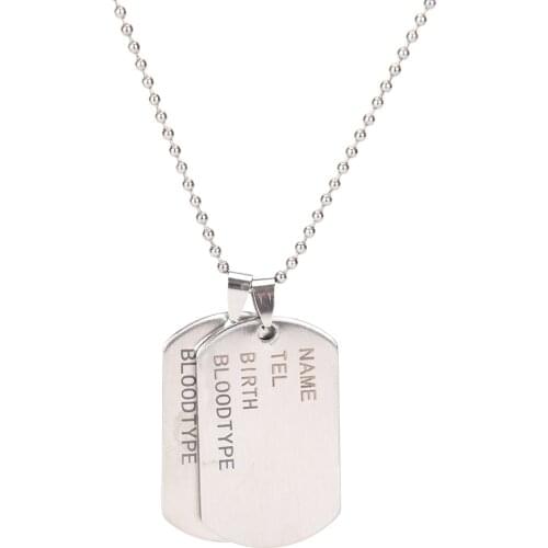 Classic Stainless Steel Man Necklace Military Dog Tags Mens Pendant Link Chain Necklaces Jewelry Choker Wholesale Gifts