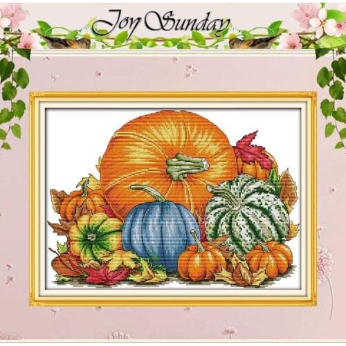 Pumpkin Patterns Counted Cross Stitch 11CT 14CT Printed Canvas Cross Stitch Set Wholesale Chinese Embroidery Needlework
