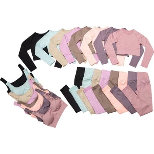 New Sexy 2 Piece Women Workout Clothes Seamless High Waist Sport Leggings+Sports Bra Sports Suits Gym Clothing Athletic Yoga Set