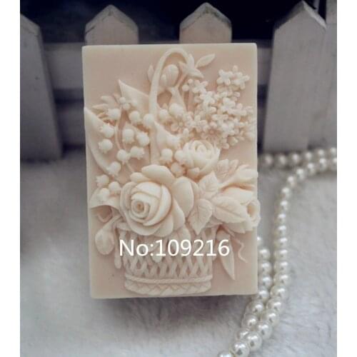 Wholesale!!!1pcs Flower Basket (ZX101) Handmade Soap Mold Crafts DIY Silicone Mould