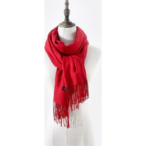 Wholesale solid color soft women scarf cashmere-like scarves lady AutumnThick shawls wraps winter pashmina femal hijab headband