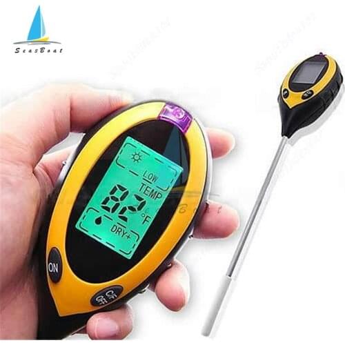 Soil Ph Meter Soil Tester PH Moisture Meter Temperature Sunlight Intensity Measurement Analysis Acidity Alkali 4 in 1