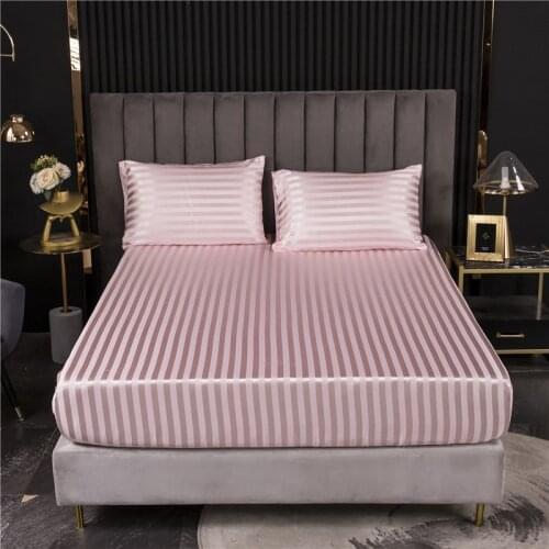 Bed Sheets With Elastic Queen King Size Fitted Sheet PLA Cool Fiber Bedcover For Double Bed sabanas cama Sheets(No Pillowcase)