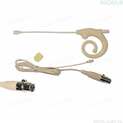MICWL Detachable Snail Earset Hook Headset Microphone for Shure Wireless Transmitter Mini TA4F XLR