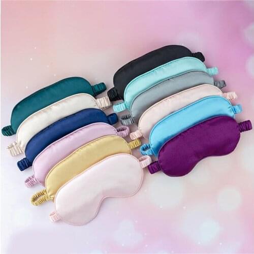 Silk Eyeshade Sleeping Eye Mask Cover Eyepatch Blindfold Solid Portable New Rest Relax Eye Shade Cover Soft Pad HOT