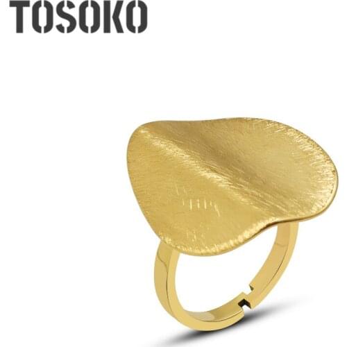 SODROV Stainless Steel Jewelry Exaggerated Special Drawing Silk Fog Face Feeling Ring Female Index Finger Ring BSA207