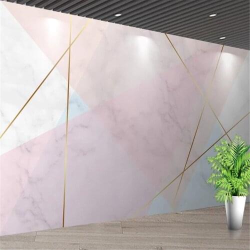 Milofi modern minimalist geometric marble home decoration background wallpaper mural