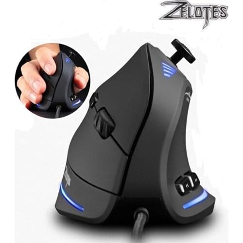 ZELOTES C-18 Vertical Gaming Mouse 10000 DPI Programmable 11 Buttons USB Wired RGB Optical Remote Mouse Gamer Mice For Laptop PC