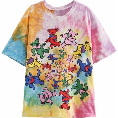 Disney Cartoon Print Shirts for Women Print Round Neck Short-sleeved Women Fashion Clothing Graphic T-Shirts Harajuku Kawaii