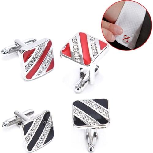 1pair Trendy Red Black Mens Shirt Cufflinks For Men Wedding Cuff Button French Cuff Links Business