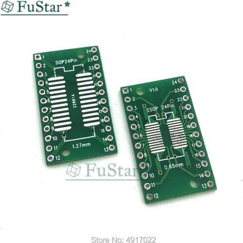 10pcs SOP24 SSOP24 TSSOP24 to DIP24 PCB Pinboard SMD To DIP 0.65mm/1.27mm to 2.54mm DIP Pin Pitch PCB Board Converter Socket Hot