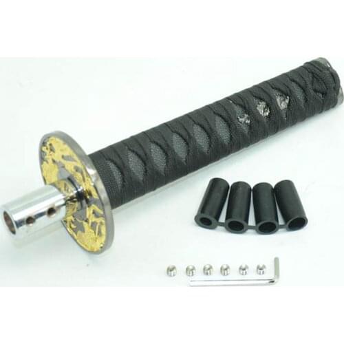 200mm JDM Short Samurai Gold Dragon Sword Shift Knob Metal Weighted Katana Shifter For Universal car