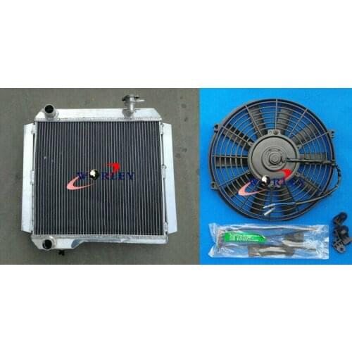 3 ROW 62mm Racing Aluminum Radiator & FAN for TOYOTA Land cruiser BJ42/BJ43/BJ44/BJ45/BJ46 3B 3.4L DIESEL MT