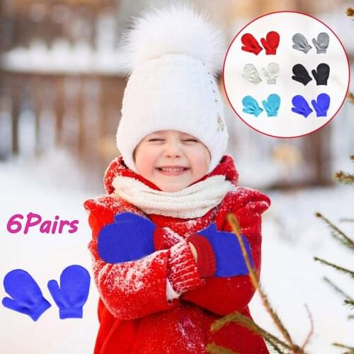6Pairs Baby Cute Knit Gloves Mittens Hot Girls Boys Of Winter Warm Gloves infant kids winter keep warm gloves cute gloves girls
