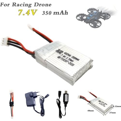 7.4v 350mAh 25C Lipo 2s Battery with Lipo charger RC Parts for MJX X401H X402 JXD 515 515W 515V RC Mini Drone 7.4V Lipo Battery