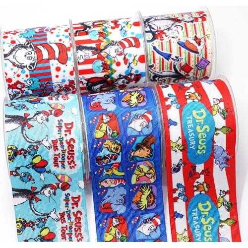 Choshim accessories 10 Yards Per Size Dr.Seuss,Grinch Ribbon Printed Grosgrain Ribbon DIY Bow Bag Material 27727