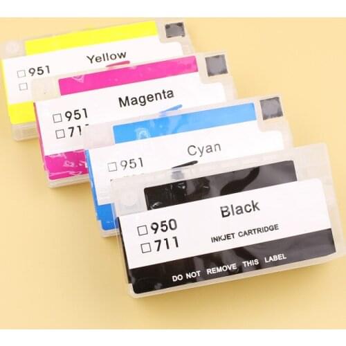 Free shipping for hp officejet950 951 refillable ink cartridges with permanent chips show ink level