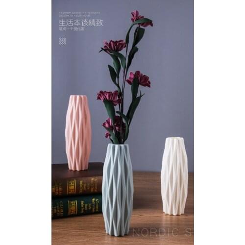 Flower Vase Decoration Home Plastic Vase White Imitation Ceramic Flower Pot Flower Basket Nordic Decoration Vases for Flowers