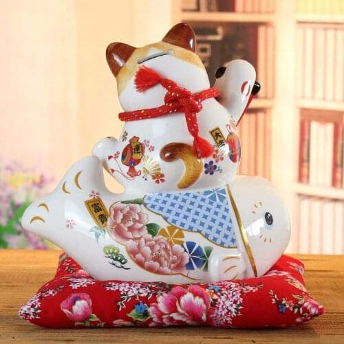 Decorative ornaments ceramic lucky cat creative home office handicraft furnishings childrens piggy bank