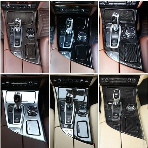 Black Ash Wood For BMW 5 Series F10 2011-2016 520li 525li 530li ABS Center Console Gear Shift Panel Cover Trim Car Accessories