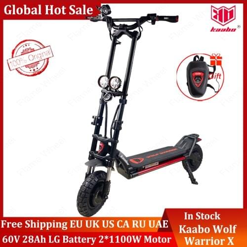 Original Kaabo Wolf Warrior X 10inch 60V 28AH LG Battery Top speed 70km/h Electric Scooter with Hydraulic shock absorption