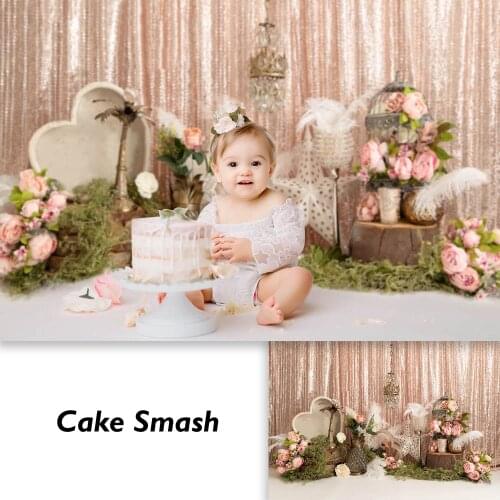 Hawail Beach Cake Smash Birthday Portrait Backdrop for Photography Newborn Kids Portrait Pink Floral Photo Background Studio