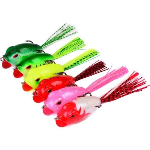 HiUmi 6pcs Soft Baits Frog Lure With Hooks Soft Fishing Bait 6 Colors Fishing Lures 16.16g 9.5cm Fishing Baits