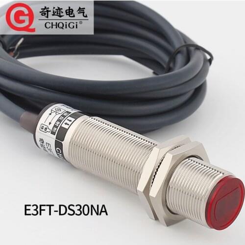 Infrared sensor photoelectric switch E3FT-DS30NA is close to the diffuse reflection sensor to detect transparent objects
