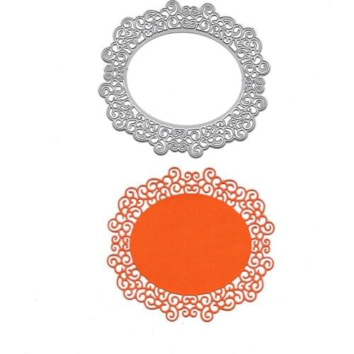 Lace Ellipse Metal Cutting Dies Scrapbooking Embossing Folder for Card Making Craft Mold Photo Alum DIY Slimline Dies
