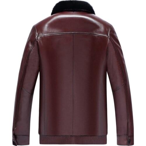 Leather Winter Jacket Men Real Mink Fur Liner Genuine Sheepskin Coat Plus Size Veste Homme LSY088259 MY1243