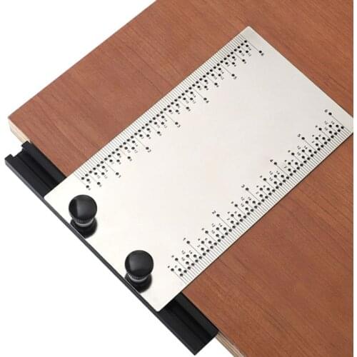 6 inch Stainless Steel Woodworking T-Rule Ruler Multi-function Marking Rules with Hole T-square Carpenter Tool