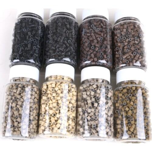 HARMONY 8000 Pieces 8 Colors 3.4mm NO Flared Edge Copper Silicone Micro Tubes Rings for Hair Extension Hook Needle Loop Threader