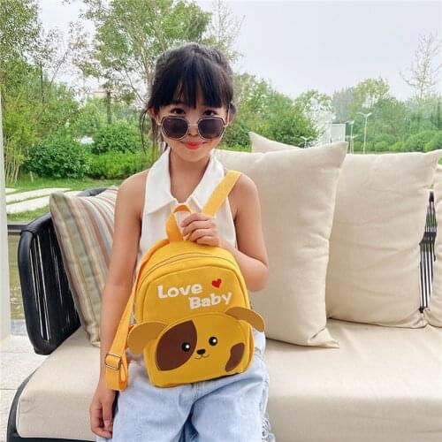 Kawaii Cartoon Animal Canvas Kids Children Backpacks Light Weight Cloth Kindergarten School Bag Handbags For Children Outing