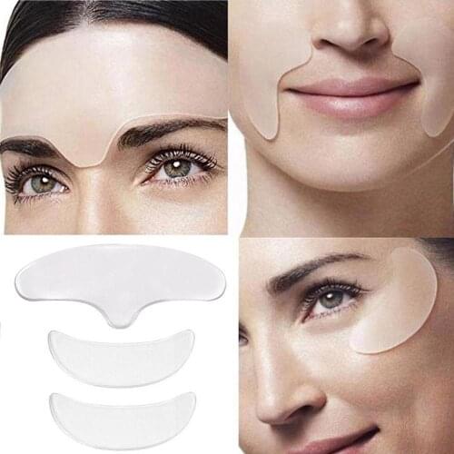 3 Pcs Anti Eye Forehead Invisible Anti-aging Face Pad Reusable Medical Grade Silicone Prevent Wrinkles Lines Patch
