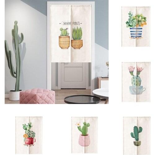 Nordic Green Plant Half Panel Curtain Without Punching Bedroom Kitchen Door Curtain Partition Curtain Home Decoration