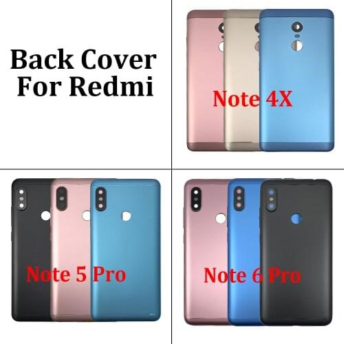 New Back Battery Cover For Xiaomi Redmi Note 4X 5 6 Note5 Note6 Pro Battery Door Housing With Side Button