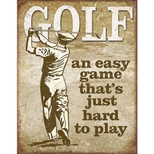 Desperate Enterprises Golf Easy Game Hard to Play Tin Sign, 12.5" W x 8" H